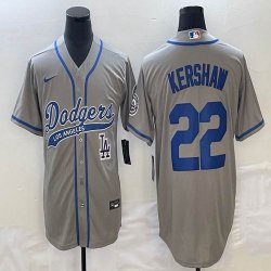 Nike Los Angeles Dodgers #22 Clayton Kershaw gray majestic baseball Jerseys Joint name -BD 01