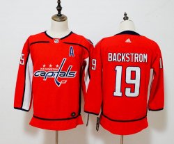 Youth Adidas Washington Capitals Nicklas Backstrom #19 red hockey jersey