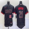 Nike Cincinnati Reds #21 Hunter Greene black Flexbase Authentic Collection Jersey city version -BD 02