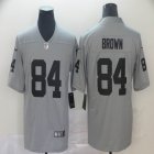 Nike Oakland Raiders #84 Antonio Brown gray Color Rush Limited Jersey Reverse version