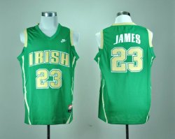 Nike Irish High School Lebron James 23 Green Basketball Throwback Jersey