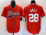 Nike Detroit Tigers #28 Javi Baez orange Majestic baseball jerseys Joint name -BD 01