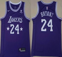 Nike Los Angeless Lakers #24 Kobe Bryant purple basketball Jerseys-XD