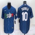 Nike New Nike Los Angeles Dodgers #10 Justin Turner blue throwback majestic baseball jerseys 02