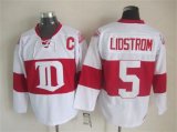 Detroit Red Wings 5 Nicklas Lidstrom Red hockey Jersey C patch