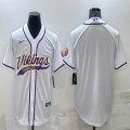 Nike Dallas Vikings blank white baseball jerseys Joint name-BD