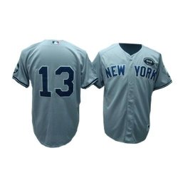 New York Yankees 13 Alex Rodriguez Grey jersey