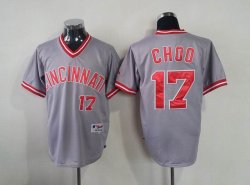 MLB Cincinnati Reds CHOO 17# grey throwback jerseys