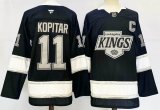 Los Angeles Kings #11 Anze Kopitar black hockey jersey with C patch