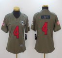 women Nike Houston Texans #4 Deshaun Watson green USA flag Color Rush Limited Jersey