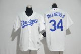 Los Angeles Dodgers #34 Fernando Valenzuela kid white baseball Jerseys