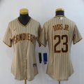 Women Nike San Diego Padres #23 Fernando Tatis Jr. beige majestic baseball Jersey