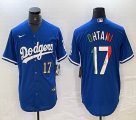 Los Angeles Dodgers #17 Shohei Ohtani Nike blue throwback majestic baseball Jersey-BD 02