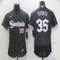 Nike Chicago White Sox #35 Thomas black Flexbase Authentic Collection Jersey city version-BD