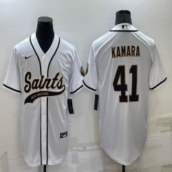 Nike New Orleans Saints #41 Alvin Kamara white baseball jerseys Joint name-BD