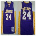 Los Angeles Lakers #24 Kobe Bryant throwback purple champion nba jersey-XD