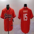 Nike Chicago Bears 15# Rome Odunze orange baseball jerseys Joint Name 01