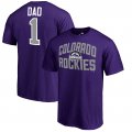 Men's Colorado Rockies Fanatics Branded Purple 2018 Father's Day Number 1 Dad T-Shirt