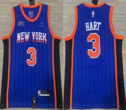 Nike New York Knicks #3 Josh Hart Blue NBA basketball jerseys city version