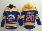 New York Mets #20 Neil Walker blue yellow baseball Hooded Sweatshirt