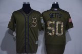 Boston Red Sox #50 Mookie Betts Green to Service Stitched MLB Jersey