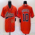 Nike Houston Astros #10 Yuli Gurriel orange majestic baseball jerseys big logo Joint name -BD 01