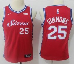 Youth Nike Philadelphia 76ers #25 Ben Simmons red nba basketbal Jersey-MHD