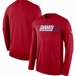 Men\'s New York Giants Nike Red Sideline Seismic Legend Long Sleeve T-Shirt