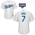 Los Angeles Dodgers #7 Julio Urias white kid majestic baseball jerseys 2020 Majestic MLB World Series