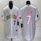 2023 World Cup Mexico #7 Julio Urias white majestic baseball jerseys 81