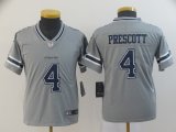 Youth Nike Cowboys #4 Dak Prescott Gray Color Rush Limited Jersey Inverted version