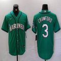 Nike Seattle Mariners # 3J.P. Crawford green majestic mlb jersey-BD 01