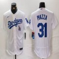 New Los Angeles Dodgers #31 Mike Piazza white Flexbase Authentic Collection Jersey 04