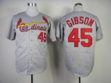 2014 St Louis Cardinals 45 Bob Gibson gray Throwback mlb jerseys