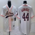 Nike Houston Astros #44 Yordan Alvarez white majestic baseball jerseys Joint name -BD 02