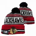 2024 Chicago Blackhawks red white black NHL Sports Cuffed Knit Hats