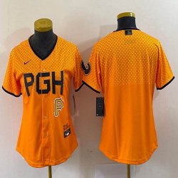 Youth Nike Pittsburgh Pirates blank gold majestic baseball jerseys city version 01