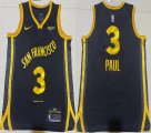 Nike Golden State Warriors #3 Chris Paul black nba basketball jerseys city version-HL