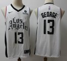 Los Angeles Clippers #13 Paul George white nike NBA jerseys city version-S8