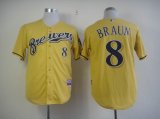 Milwaukee Brewers 8 BRAUN Alternate Cool Base Jersey