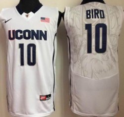 Uconn Huskies #10 Bird white ncaa basketball jersey