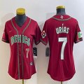 Youth 2023 World Cup Mexico #7 Julio Urias red majestic baseball jerseys