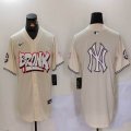 New York Yankees blank beige baseball jerseys Joint Name 12