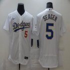 Nike Los Angeles Dodgers #5 Corey Seager white Flexbase Authentic Collection champion jersey-BD