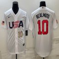 2023 World Cup #10 J.T. Realmuto white USA majestic baseball jerseys 03