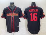 Nike San Francisco 49ers #16 Joe Montana black baseball jerseys Joint name -BD