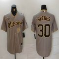 Nike Pittsburgh Pirates #30 Paul Skenes gray majestic baseball jerseys 01