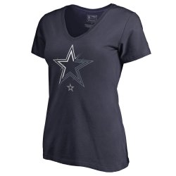 Women\'s Dallas Cowboys NFL Pro Line by Fanatics Branded Navy X-Ray Slim Fit V-Neck T-Shirt