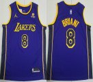 Los Angeles Lakers #8 Kobe Bryant purple jordan logo nba jersey-TY