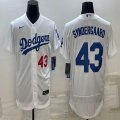 Nike Los Angeles Dodgers #43 Syndergaard white Flexbase Authentic Collection Jersey 01